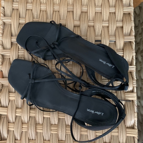 & Other Stories Strappy Round Heel Leather Sandals Size 10 - Picture 5 of 8